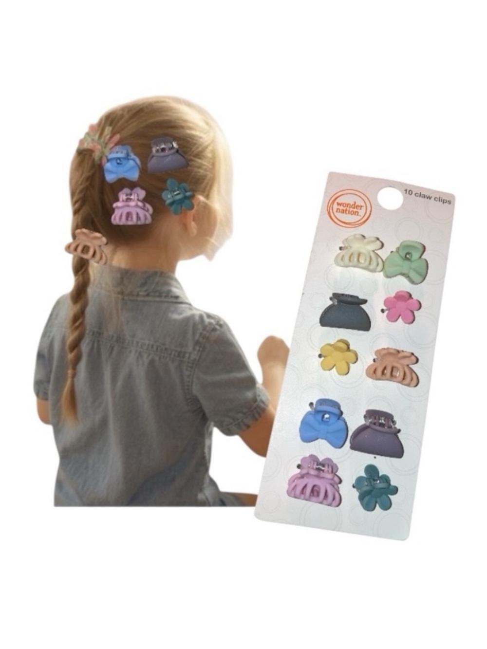 Wonder Nation Multi Design And Color Claw Clips Accessories Set